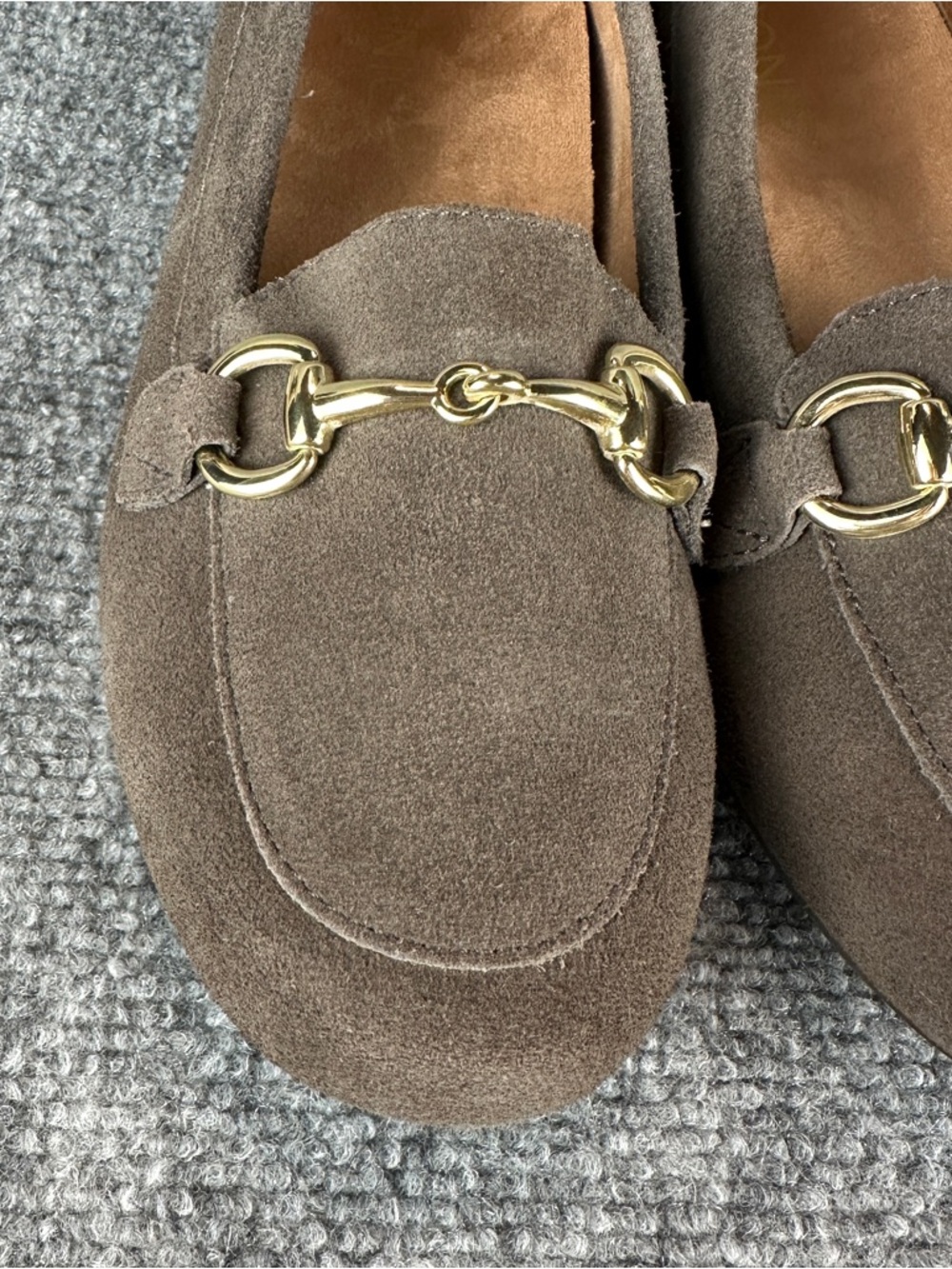 Vionic Bibiana Suede Loafers Womens 7.5 Greige Gray Horsebit Comfort Orthotic - Picture 4 of 15